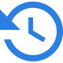 Icon of the clocks and arrow going anti clockward.