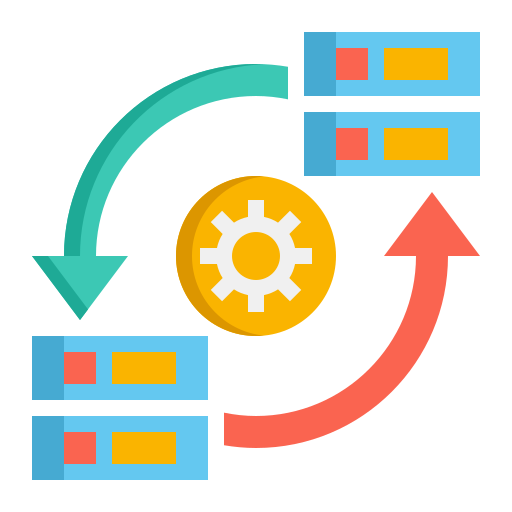 Icon of the databases that are working with each other.