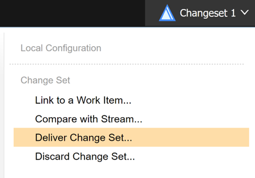 Under the Change set category, Deliver Change set is the second-to-last one